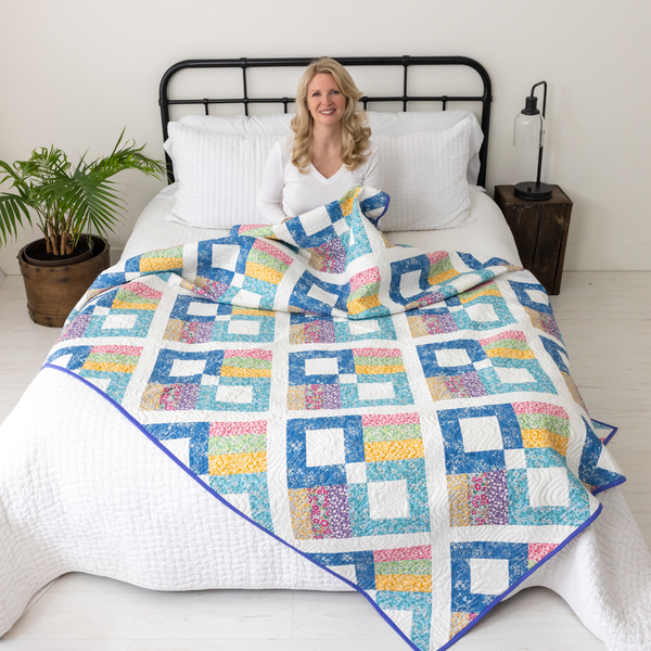 Prairie Posies Quilting Kit - Pre-Cut with Complete Backing & Binding - Experienced Beginner - 68" x 90½" Finished Size