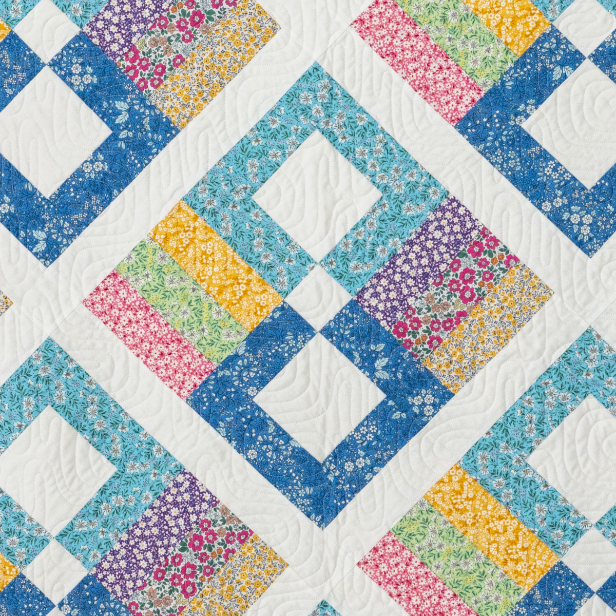 Prairie Posies Quilting Kit - Pre-Cut with Complete Backing & Binding - Experienced Beginner - 68" x 90½" Finished Size