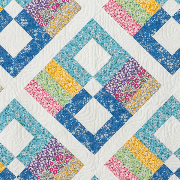 Prairie Posies Quilting Kit - Pre-Cut with Complete Backing & Binding - Experienced Beginner - 68" x 90½" Finished Size