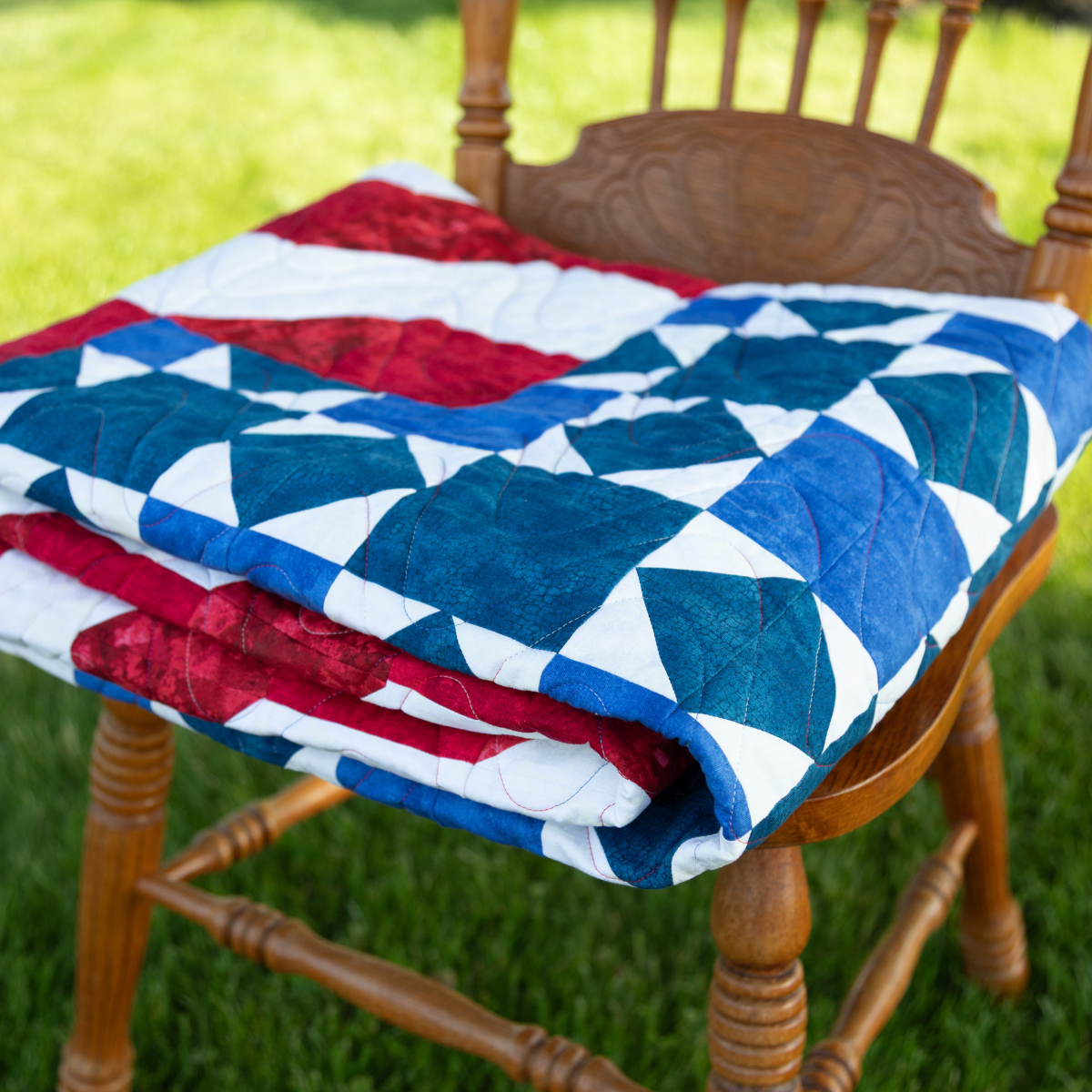 Honor and Valor Quilting Kit - Pre-Cut with Complete Backing & Binding - 58x73 inches Finished Size - Beginner Friendly