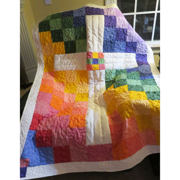 Rainbow over HIS Head  - All Fabric & Backing Included ( 42" x 58") - Beginner Friendly