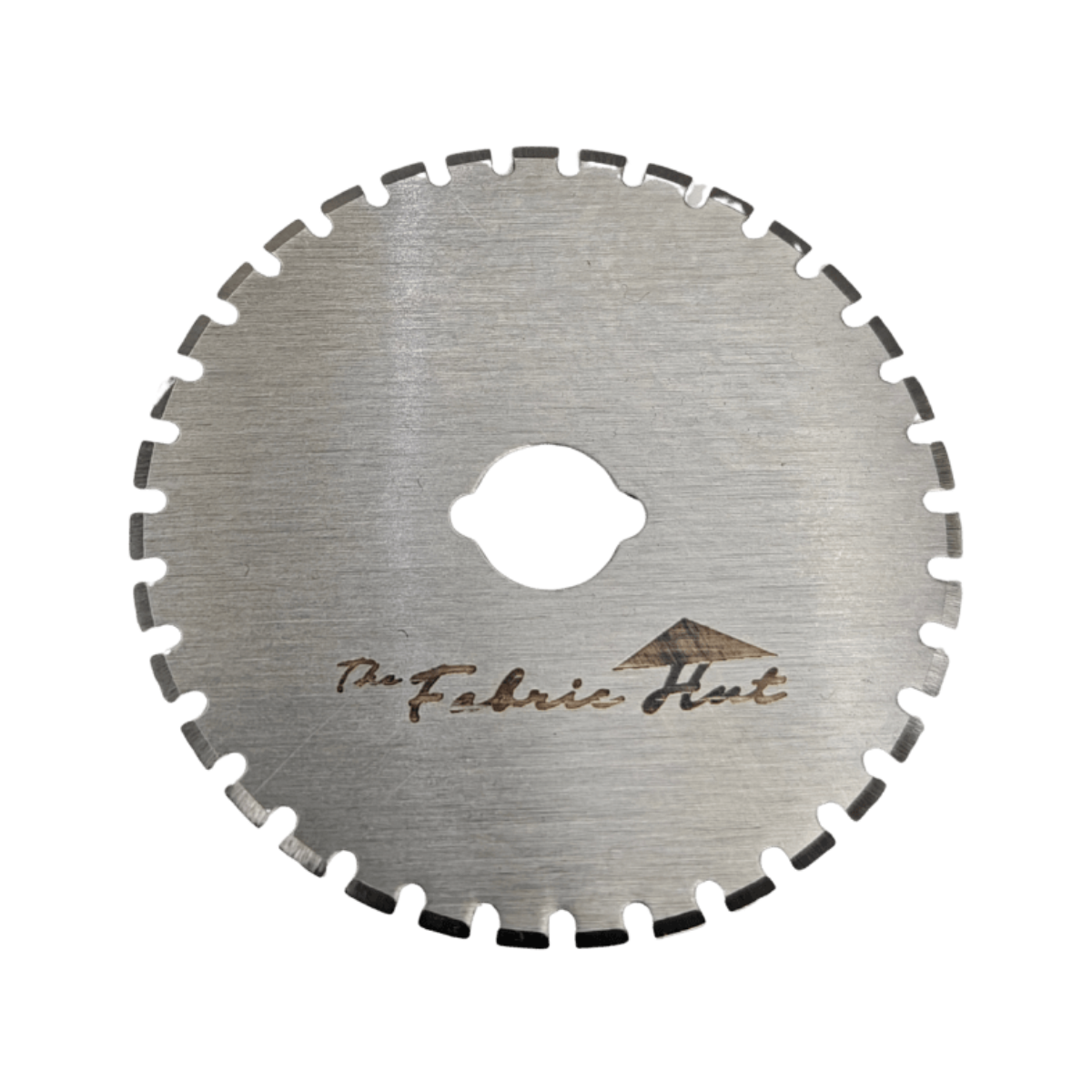 45mm Rotary Skip Blade, pack of 10 stainless steel dash-cut blades for crochet edge finishing, shown with the clear storage case - The Fabric Hut