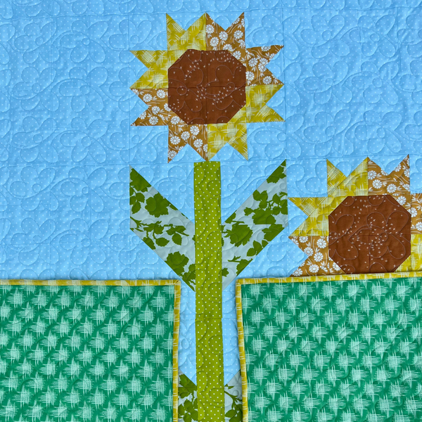 Sunshine and Pollen Quilting Kit - Pre-Cut with Complete Backing & Binding - 60x72 inches Finished Size - Experienced Beginner