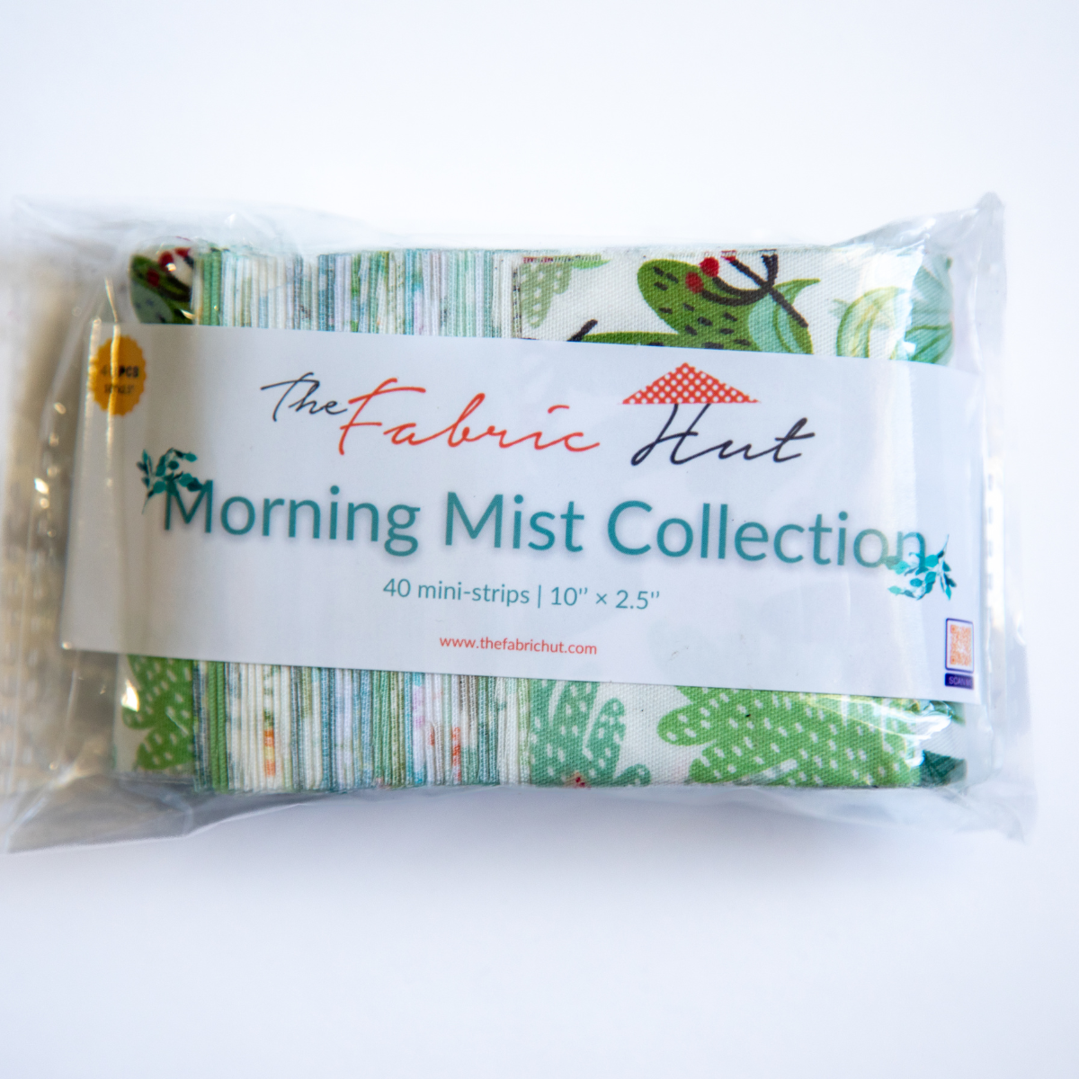 40-Piece Cotton 2.5 inch x 10 inch Mini Strips, Morning Mist Collection, pre-cut fabric strips (view 1)