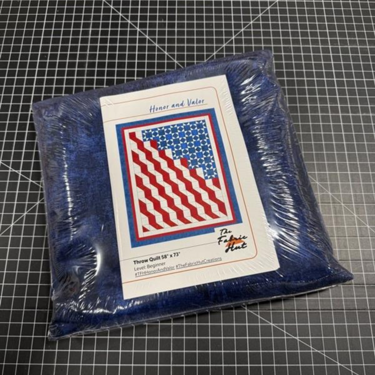 Honor and Valor Quilting Kit - Pre-Cut with Complete Backing & Binding - 58x73 inches Finished Size - Beginner Friendly