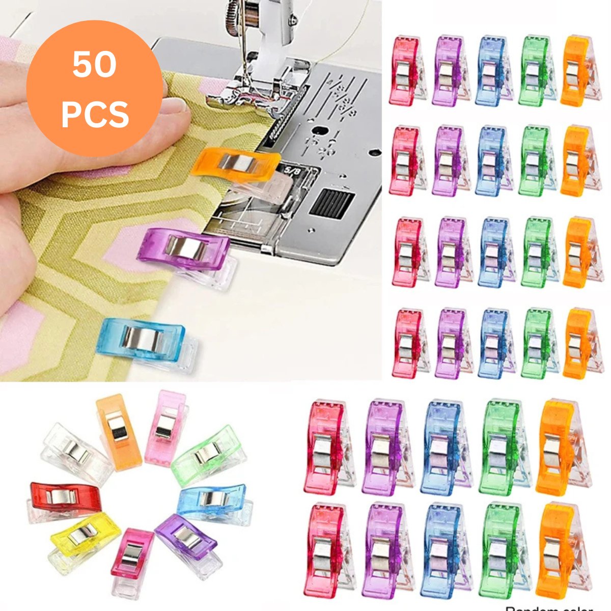 The Fabric Hut Colorful Quilting Clips - Pack of 50 - The Fabric Hut