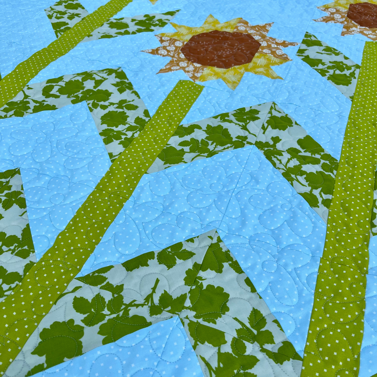 Sunshine and Pollen Quilting Kit - Pre-Cut with Complete Backing & Binding - 60x72 inches Finished Size - Experienced Beginner