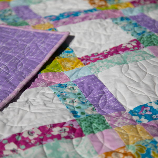 First Bloom Quilting Kit - Pre-Cut with Complete Backing & Binding - Experienced Beginner - 63x77 inches Finished Size