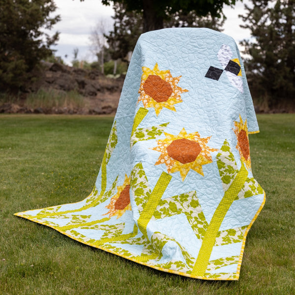 Sunshine and Pollen Quilting Kit - Pre-Cut with Complete Backing & Binding - Experienced Beginner - 60x72 - The Fabric Hut