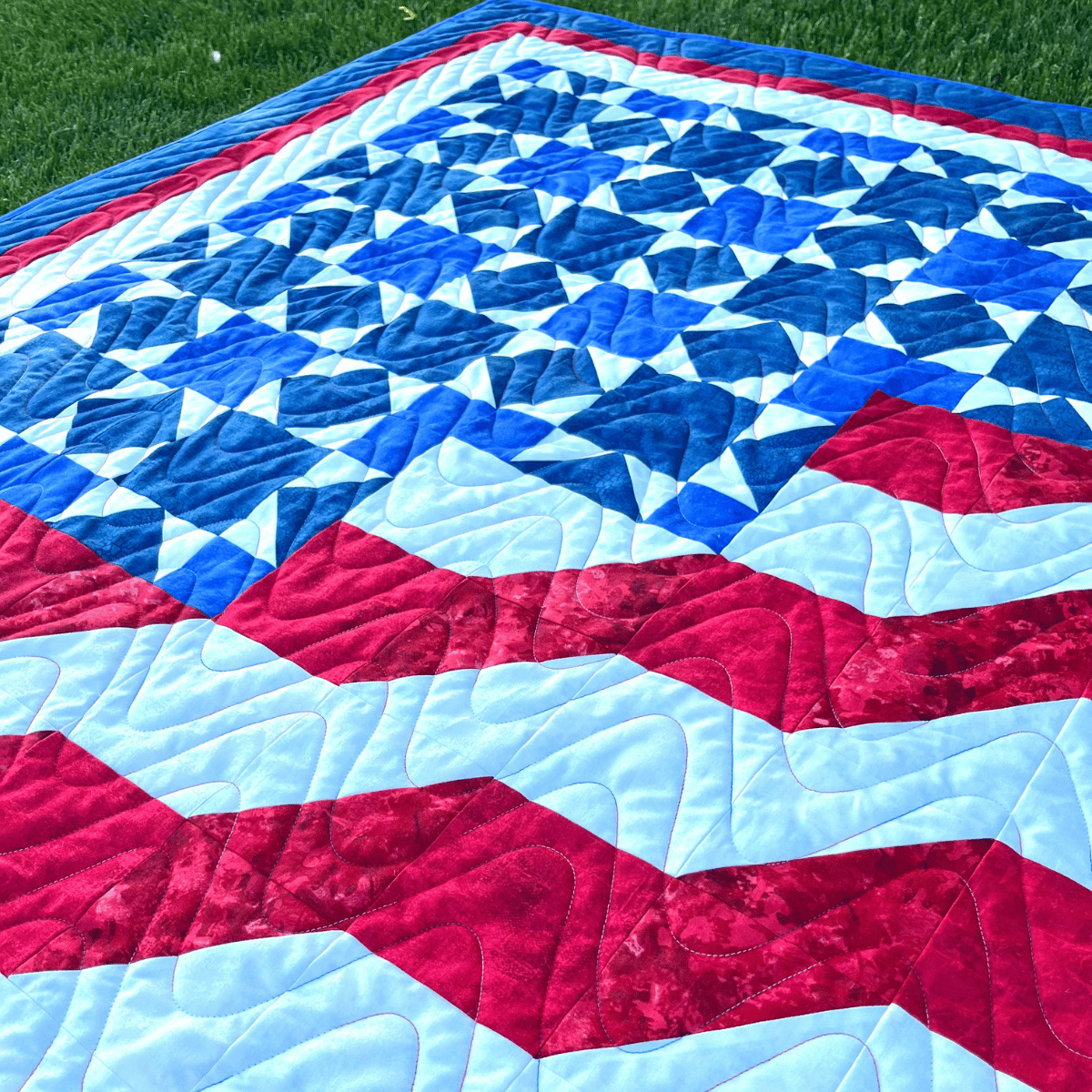 Honor and Valor Quilting Kit - Pre-Cut with Complete Backing & Binding - 58x73 inches Finished Size - Beginner Friendly