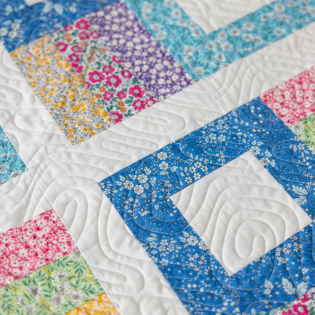 Prairie Posies Quilting Kit - Pre-Cut with Complete Backing & Binding - Experienced Beginner - 68" x 90½" Finished Size