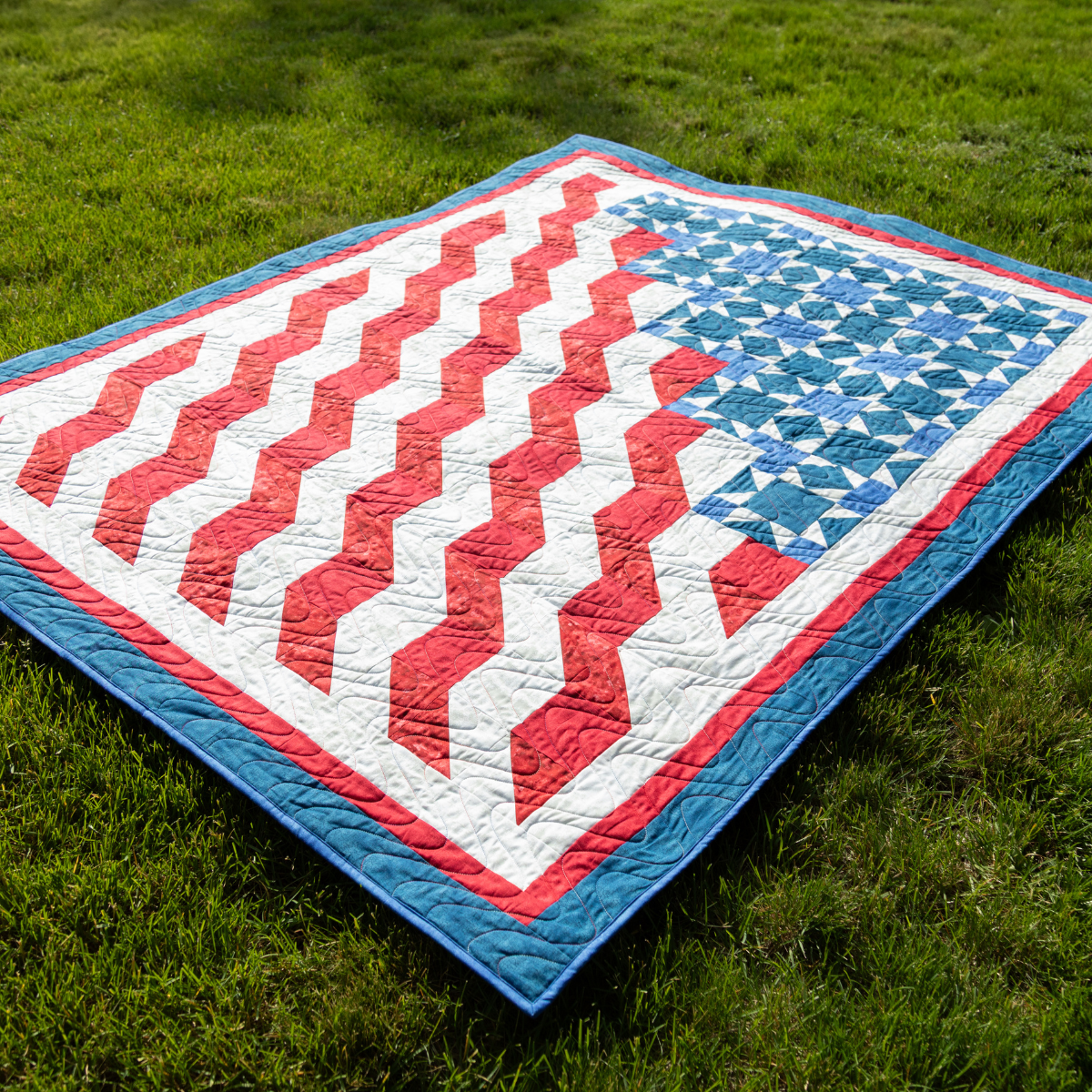 Honor and Valor Quilting Kit - Pre-Cut with Complete Backing & Binding - 58x73 inches Finished Size - Beginner Friendly