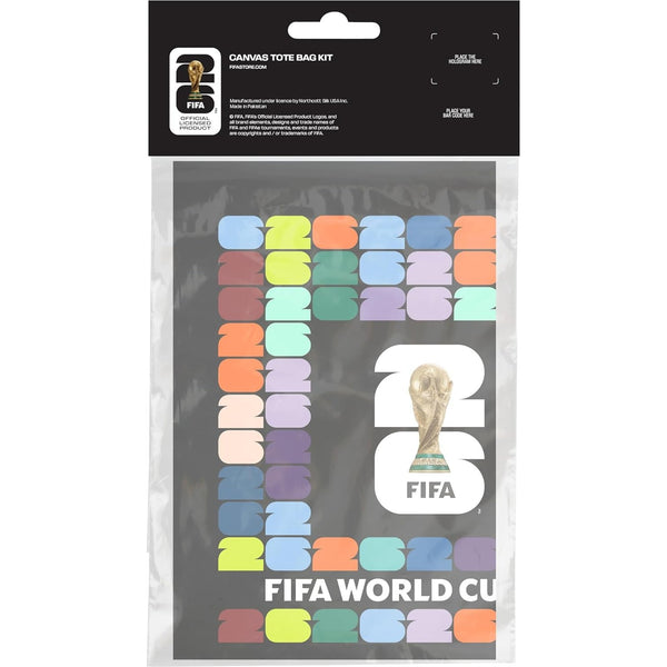 FIFA World Cup DIY Canvas Tote Bag Kit – Soccer Fan Fabric Craft Project – Includes 24" x 43" Printed Canvas Panel & Instructions Create a 16" x 15" Reusable Tote for Everyday Use or Gifts