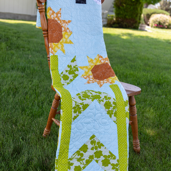 Sunshine and Pollen Quilting Kit - Pre-Cut with Complete Backing & Binding - 60x72 inches Finished Size - Experienced Beginner