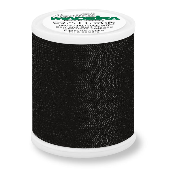Madeira Aerofil 120 Polyester Quilting & Sewing 40WT Thread - 1100 Yards- 8000 Black