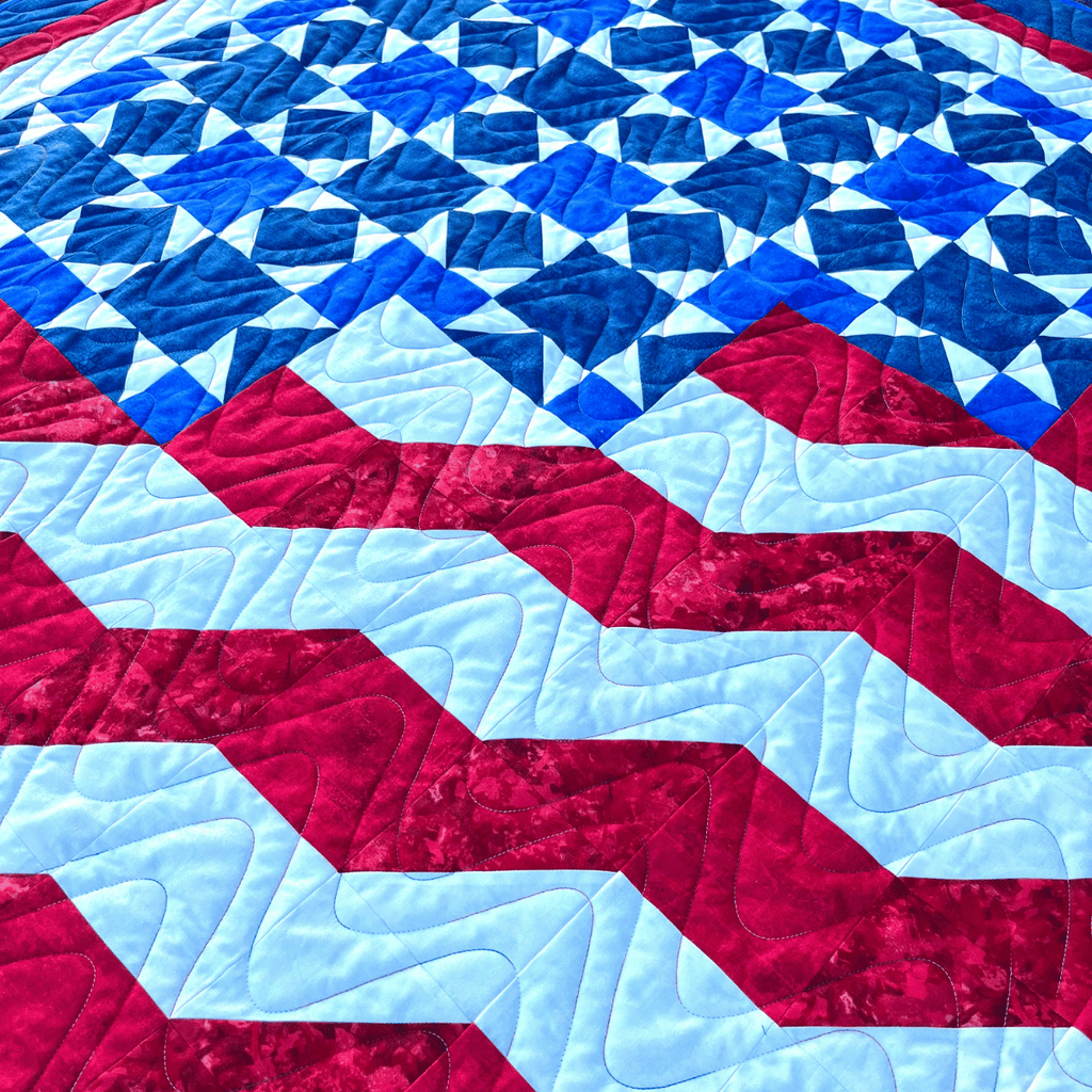 Honor and Valor Quilting Kit - Pre-Cut with Complete Backing & Binding 58x73 inches Finished Size - Beginner-Friendly