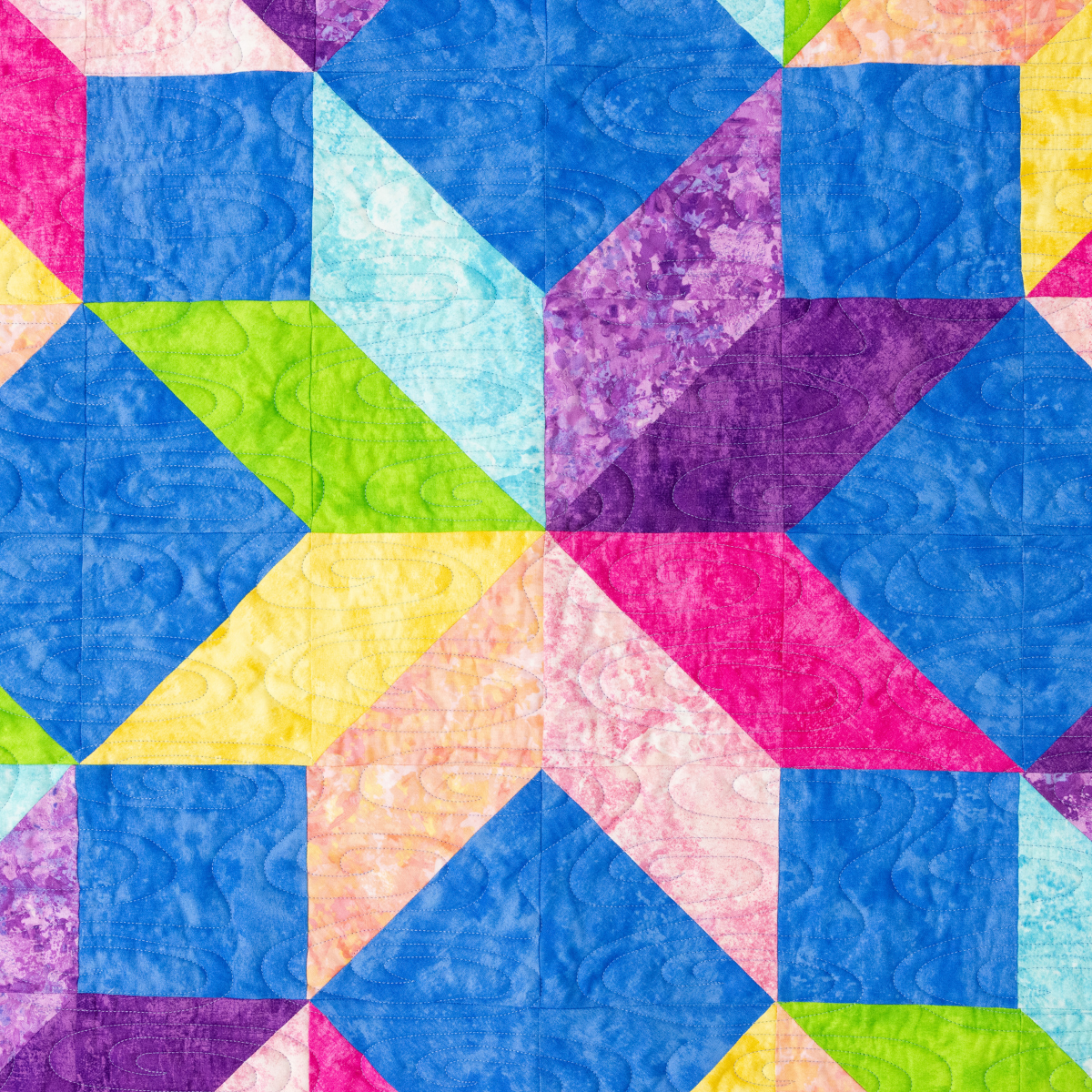 Pool Party Quilt Kit - Pre-Cut with Complete Backing & Binding - 62×62" Finished Size