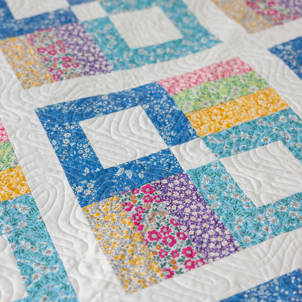 Prairie Posies Quilting Kit - Pre-Cut with Complete Backing & Binding - Experienced Beginner - 68" x 90½" Finished Size