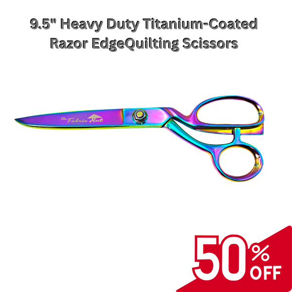 The Fabric Hut 9.5" Heavy Duty Titanium-Coated Razor Edge Quilting Scissors