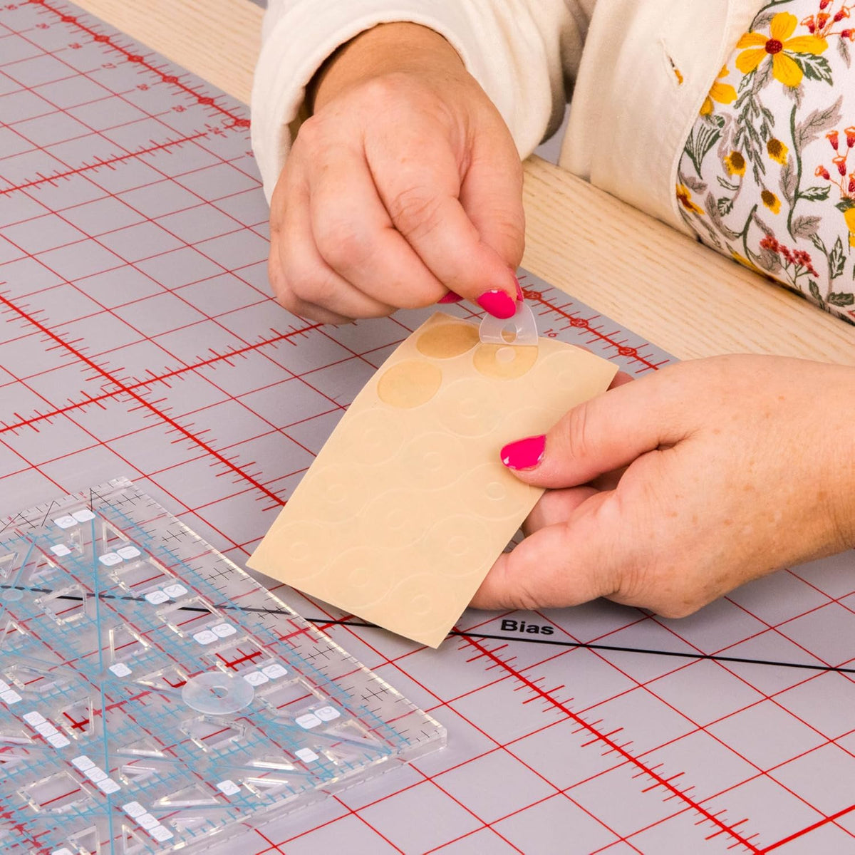 TrueCut Quilter's Combo with 45mm My Comfort rotary cutter, 6.5 x 24.5 inch ruler and TrueGrips non-slip strips