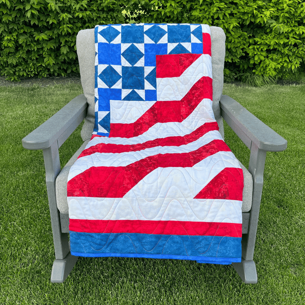 Honor and Valor Quilting Kit - Pre-Cut with Complete Backing & Binding 58x73 inches Finished Size - Beginner-Friendly