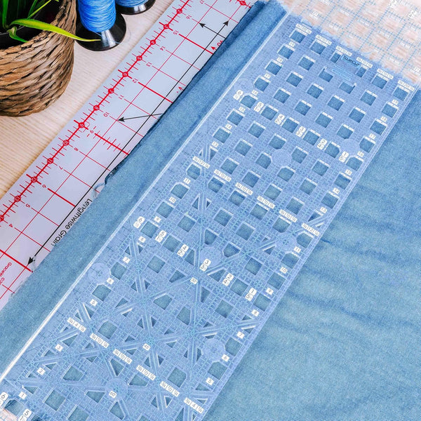 TrueCut Quilter's Combo with 45mm My Comfort rotary cutter, 6.5 x 24.5 inch ruler and TrueGrips non-slip strips