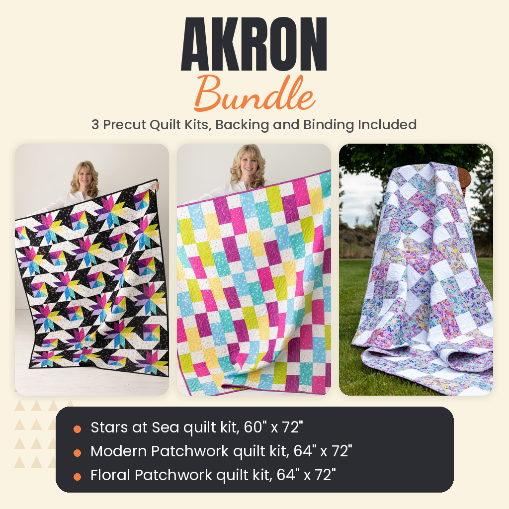Akron Bundle - Stars at Sea, Modern Patchwork and Floral Patchwork quilts - photo 1 of 19 - The Fabric Hut