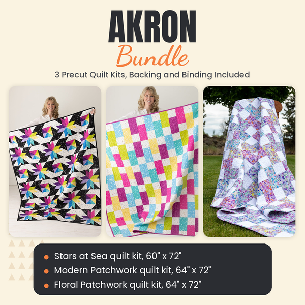 Akron Bundle - Stars at Sea, Modern Patchwork and Floral Patchwork quilts - photo 1 of 19 - The Fabric Hut