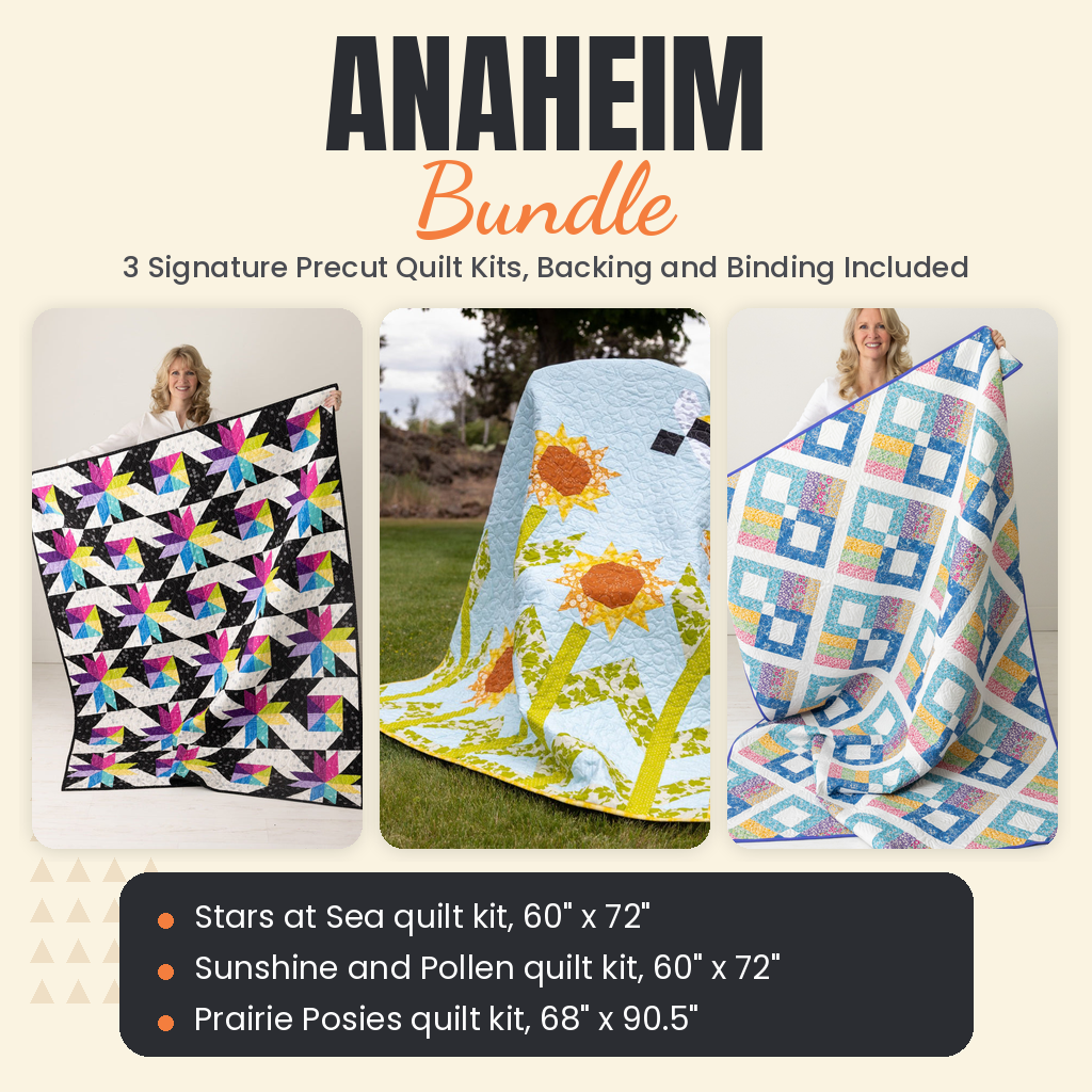 Anaheim Bundle - Stars at Sea, Sunshine and Pollen and Prairie Posies quilts - photo 1 of 19 - The Fabric Hut