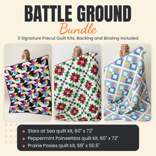Battle Ground Bundle - Stars at Sea, Peppermint Poinsettias and Prairie Posies quilts - photo 1 of 19 - The Fabric Hut