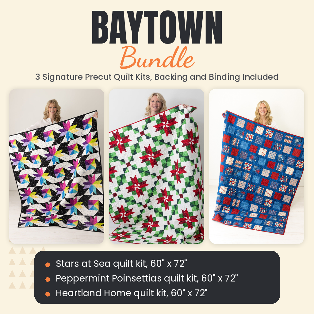 Baytown Bundle - Stars at Sea, Peppermint Poinsettias and Heartland Home quilts - photo 1 of 18 - The Fabric Hut