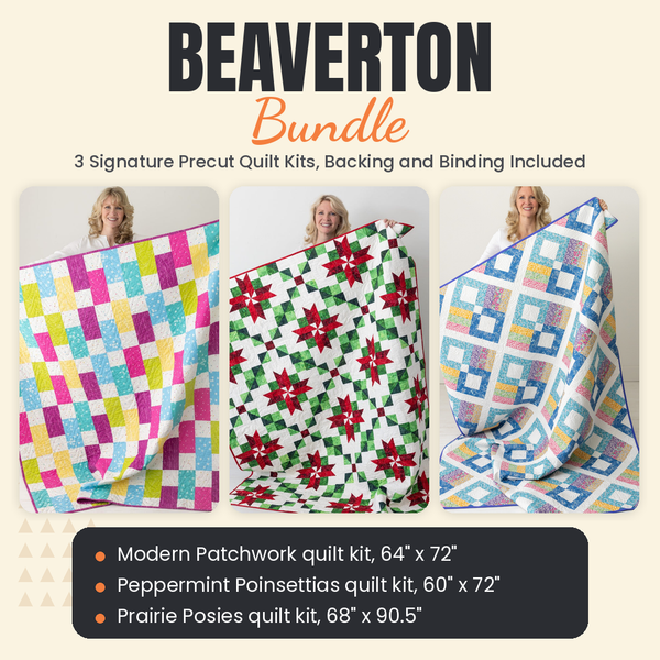 Beaverton Bundle - Modern Patchwork, Peppermint Poinsettias and Prairie Posies quilts - photo 1 of 19 - The Fabric Hut