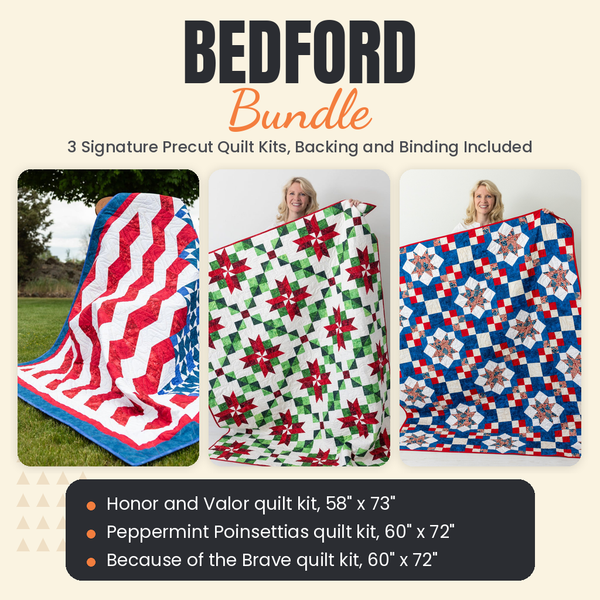 Bedford Bundle - Honor and Valor, Peppermint Poinsettias and Because of the Brave quilts - photo 1 of 19 - The Fabric Hut