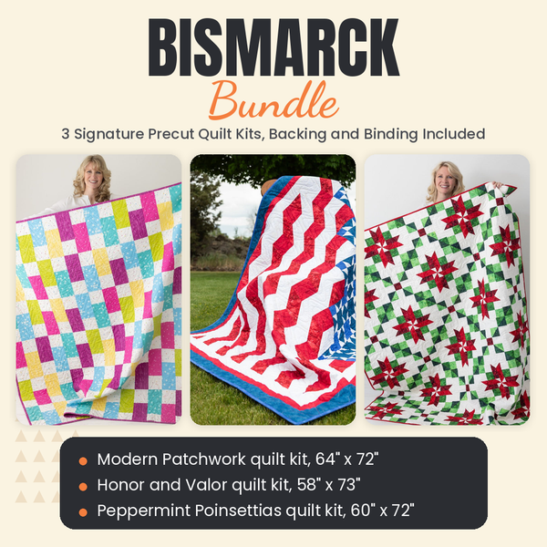 Bismarck Bundle - Modern Patchwork, Honor and Valor and Peppermint Poinsettias quilts - photo 1 of 19 - The Fabric Hut