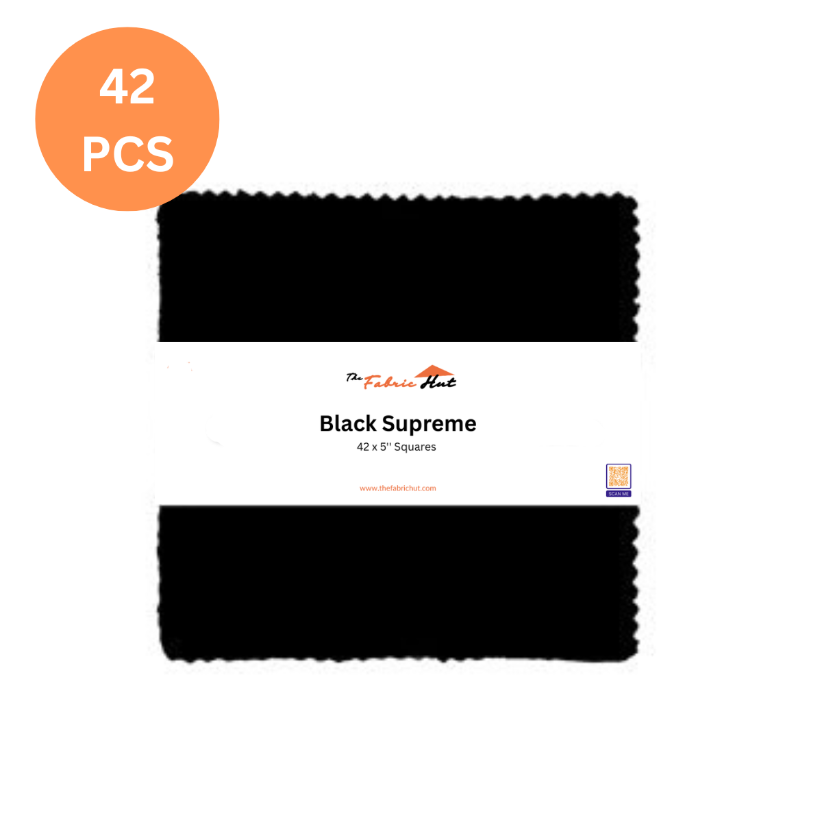 Black Supreme charm pack, 42 precut 5 inch squares of 100% cotton from The Fabric Hut