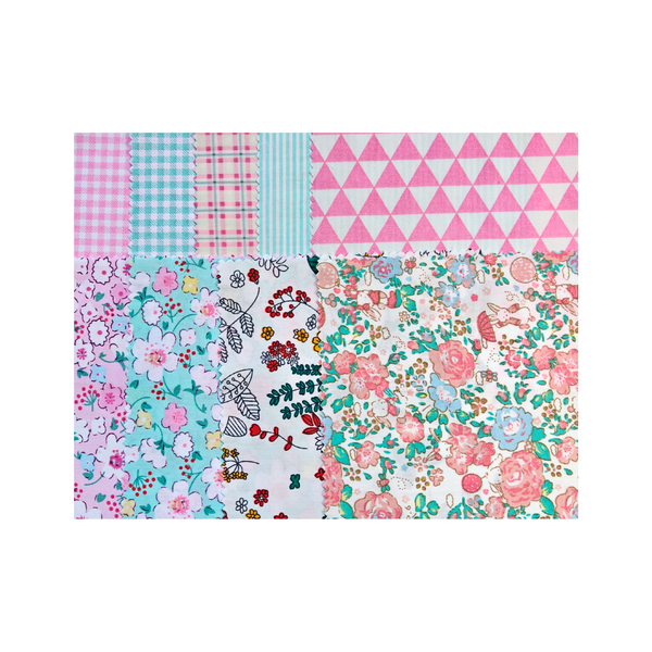 Blossom Breeze blue and turquoise cotton prints with white daisy and ditsy designs
