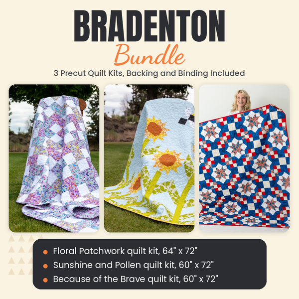 Bradenton Bundle - Floral Patchwork, Sunshine and Pollen and Because of the Brave quilts - photo 1 of 19 - The Fabric Hut