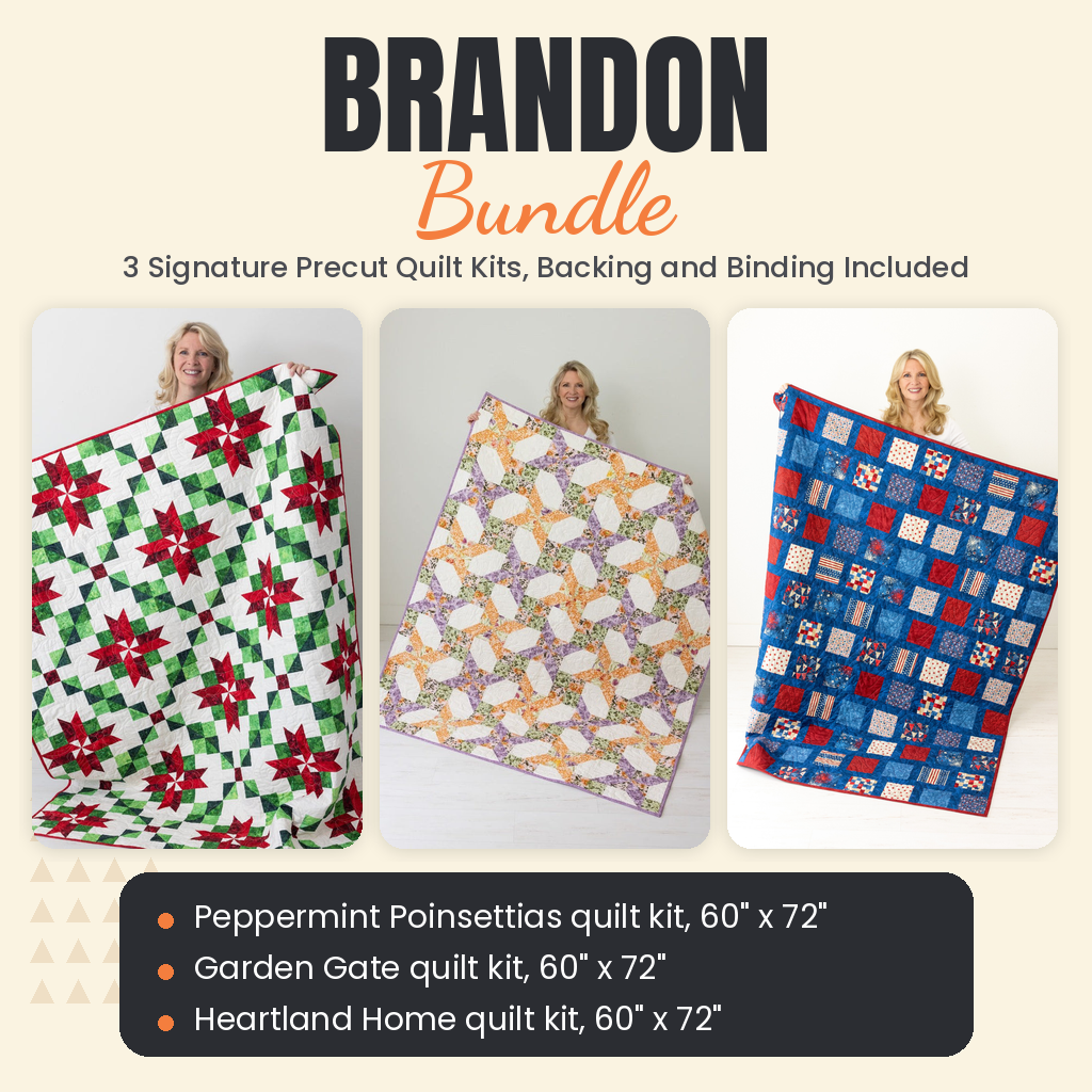 Brandon Bundle - Peppermint Poinsettias, Garden Gate and Heartland Home quilts - photo 1 of 18 - The Fabric Hut