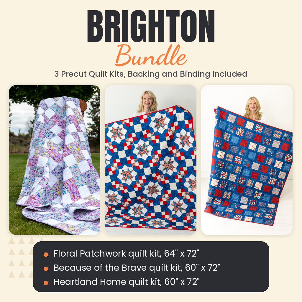 Brighton Bundle - Floral Patchwork, Because of the Brave and Heartland Home quilts - photo 1 of 18 - The Fabric Hut