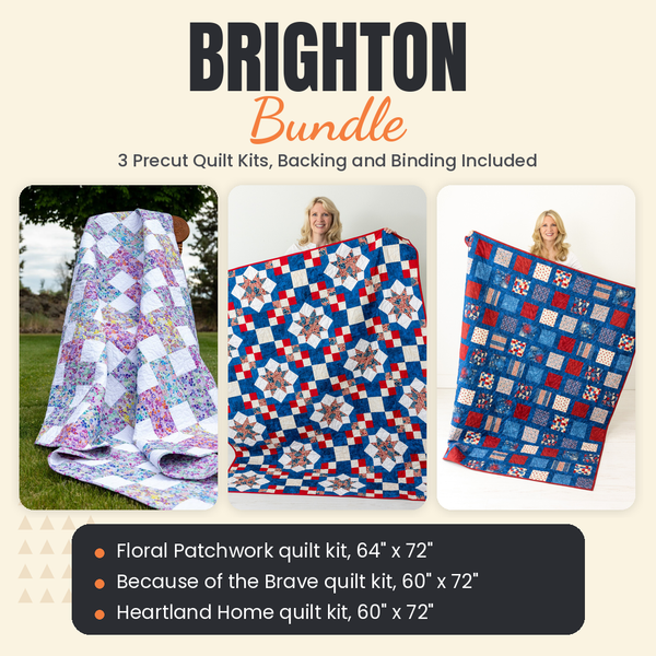 Brighton Bundle - Floral Patchwork, Because of the Brave and Heartland Home quilts - photo 1 of 18 - The Fabric Hut