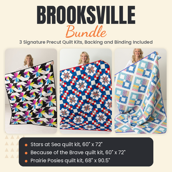 Brooksville Bundle - Stars at Sea, Because of the Brave and Prairie Posies quilts - photo 1 of 19 - The Fabric Hut
