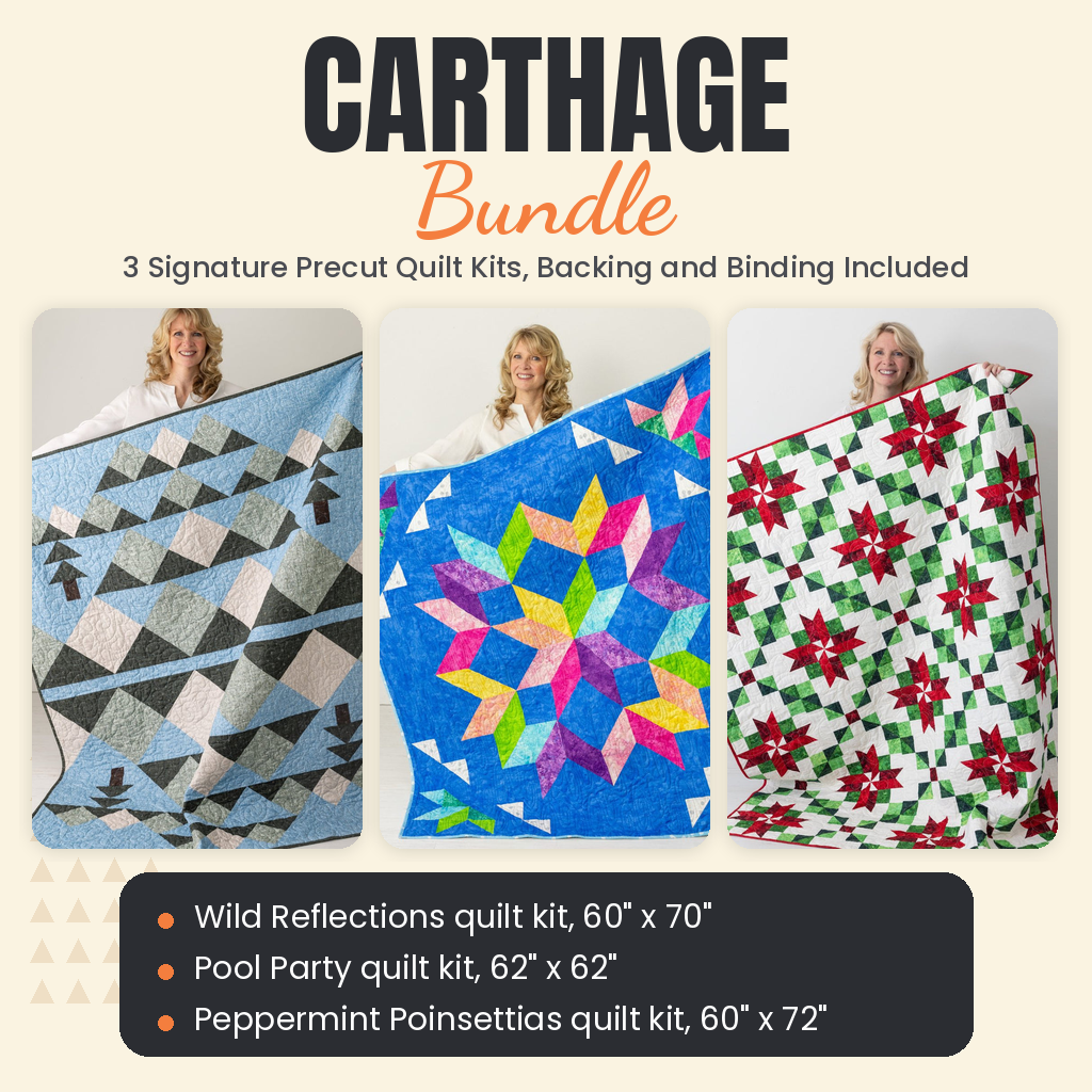 Carthage Bundle - Wild Reflections, Pool Party and Peppermint Poinsettias quilts - photo 1 of 19 - The Fabric Hut