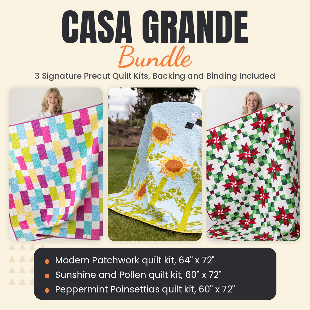 Casa Grande Bundle - Modern Patchwork, Sunshine and Pollen and Peppermint Poinsettias quilts - photo 1 of 19 - The Fabric Hut