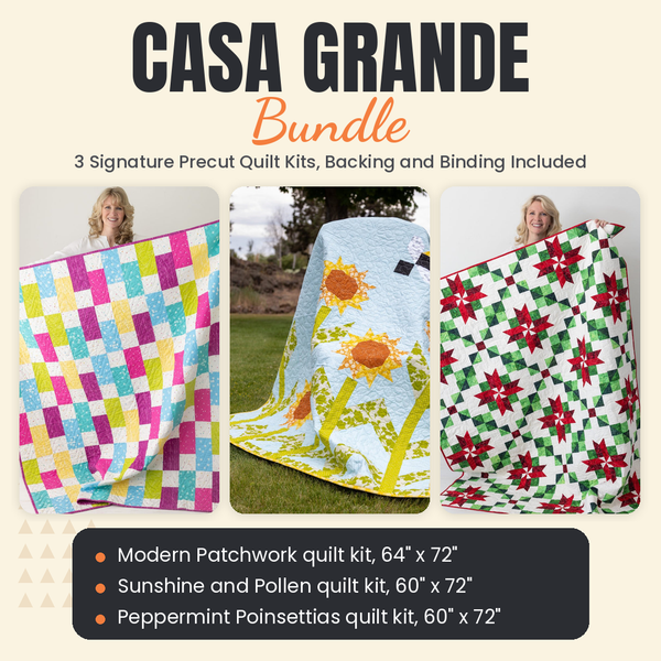 Casa Grande Bundle - Modern Patchwork, Sunshine and Pollen and Peppermint Poinsettias quilts - photo 1 of 19 - The Fabric Hut