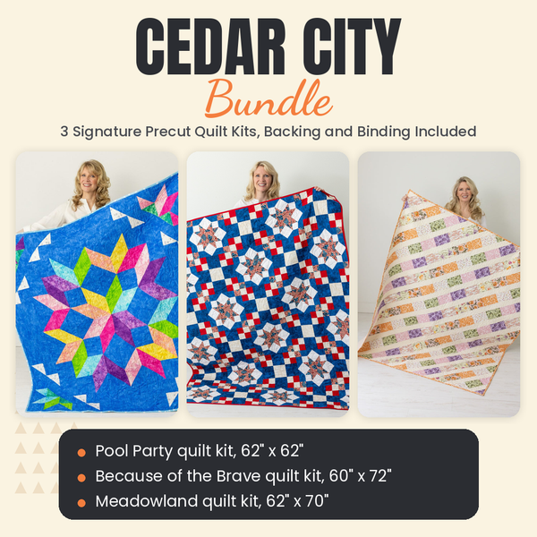 Cedar City Bundle - Pool Party, Because of the Brave and Meadowland quilts - photo 1 of 19 - The Fabric Hut