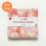 Blossom Breeze charm pack with 240 precut 5 inch cotton squares across six packs