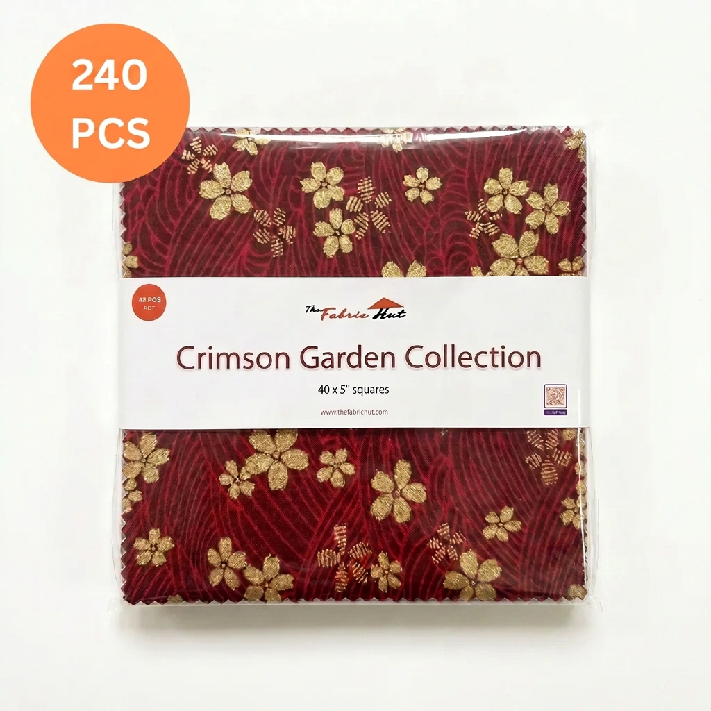 Charm-pack 240pcs - 5" Square Precuts - Crimson Garden Collection