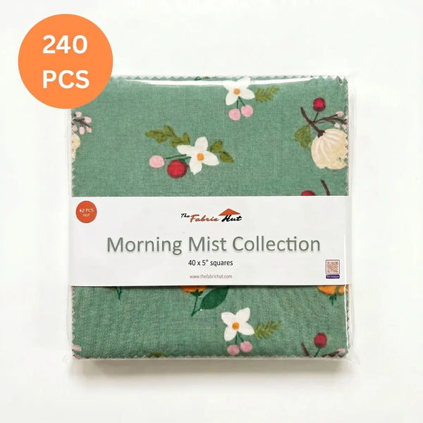 Morning Mist Bundle 480pcs - 240 Mini Strips 2.5" x 10" + 240 Charm Squares 5"
