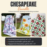 Chesapeake Bundle - Floral Patchwork, Sunshine and Pollen and Peppermint Poinsettias quilts - photo 1 of 19 - The Fabric Hut