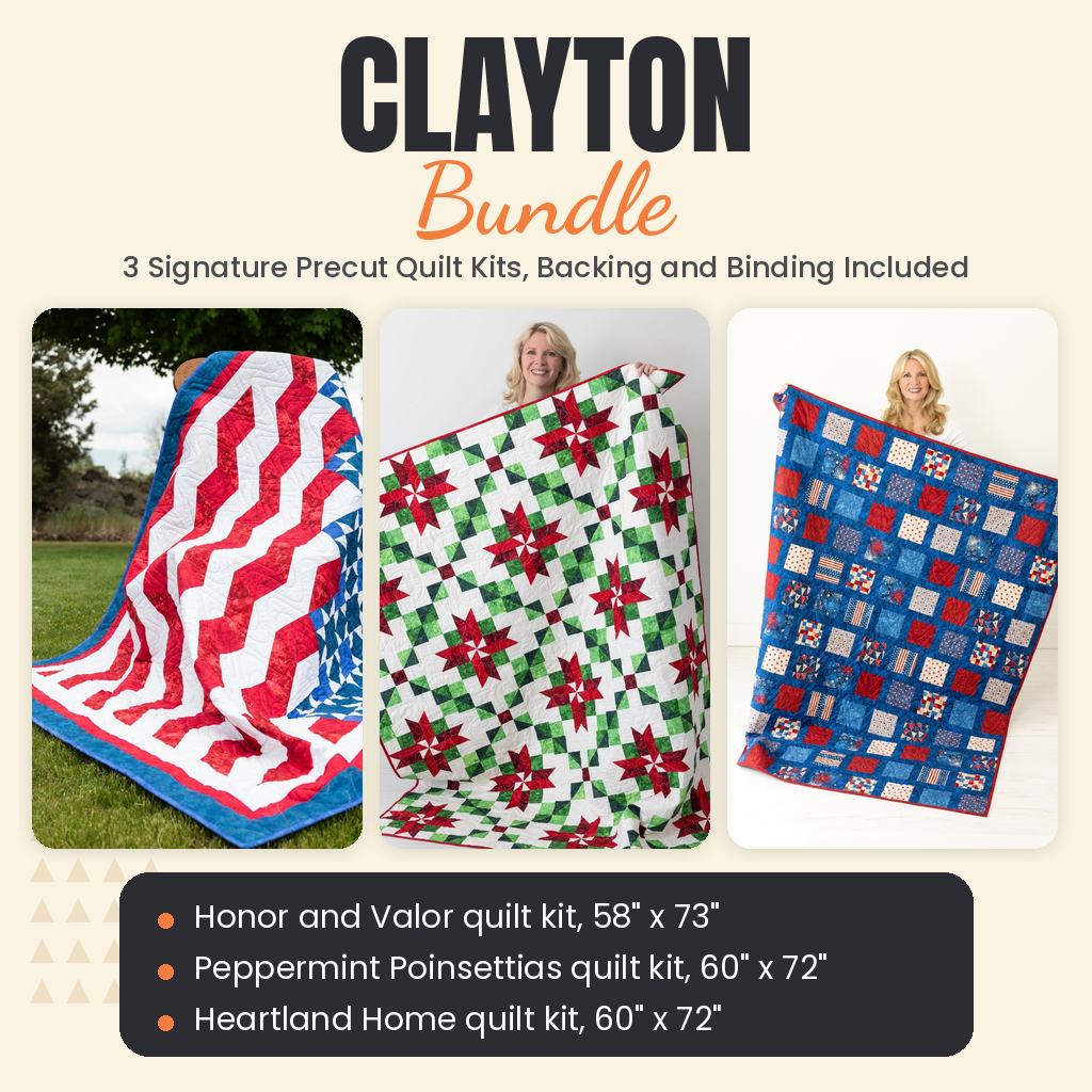 Clayton Bundle - Honor and Valor, Peppermint Poinsettias and Heartland Home quilts - photo 1 of 18 - The Fabric Hut